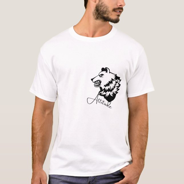 Camiseta Bear Attitude T-Shirt | Fierce Animal Graphic Tee  (Anverso)