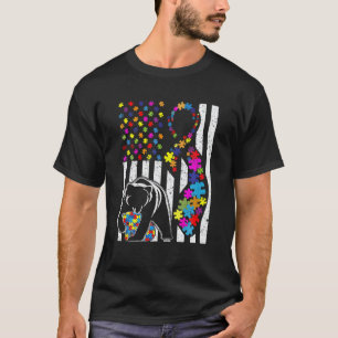 Camiseta Bear Autism Puzzle Ribbon Colorous