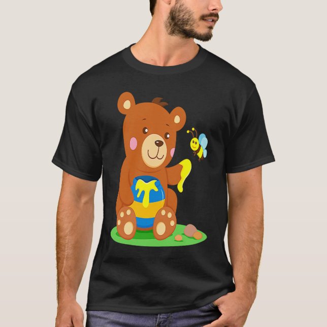Camiseta Bear Baby Shares Honey with Bee Bear Bear Child Bo (Anverso)