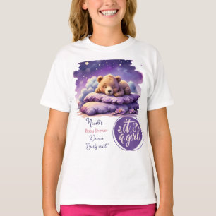 Camiseta Bear Bear Sleeping Purple Galaxy Chica Baby Shower