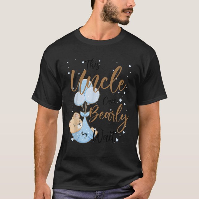 Camiseta Bear Bear Tema Baby Shower Tío Bearly Wait Baby (Anverso)
