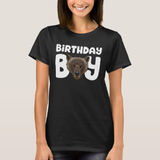 Camiseta Bear Birthday Boy Fiesta Animal Kids Grizzly Bear