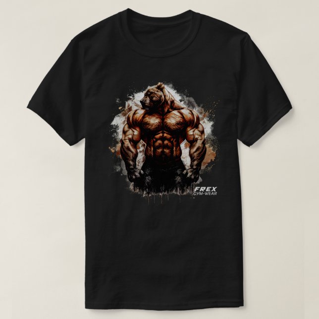 Camiseta Bear Bodybuilding Fitness Gym Wear (Diseño del anverso)