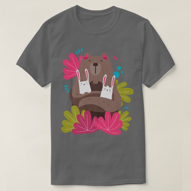 Camiseta Bear Bunny Animals Cute Calm Premium (Diseño del anverso)