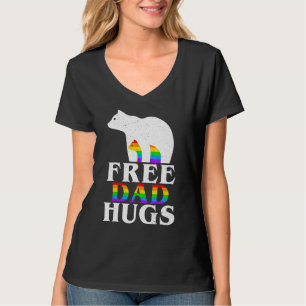 Camiseta Bear Dad Free Dad Abraza La Bandera Arcoiris Lgbt