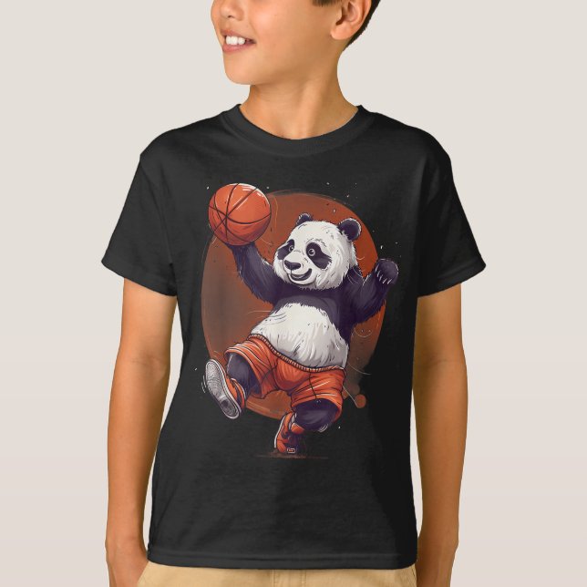 Camiseta Bear de baloncesto Panda Baloncesto Hoop Drawing A (Anverso)