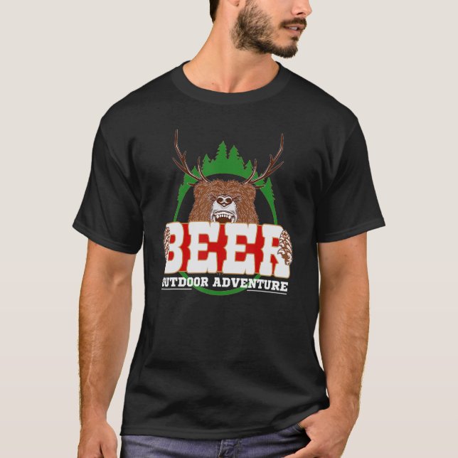 Camiseta Bear Deer Beer Elk Hunting (Anverso)