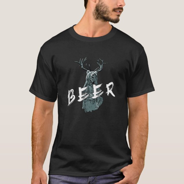 Camiseta Bear Deer Beer  Nature  Wordplay (Anverso)