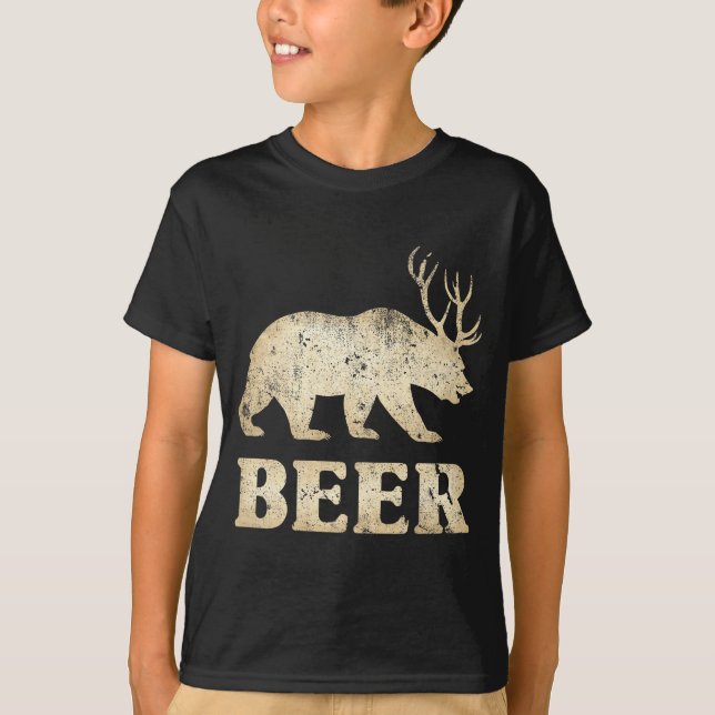 Camiseta Bear Deer Vintage Beer  (Anverso)