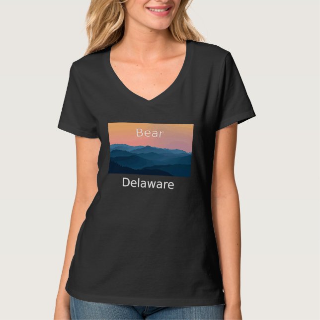 Camiseta Bear Delaware Mountain sunset hometown (Anverso)