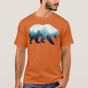 Camiseta Bear Doble Exposición Animal Surrealista de la Vid