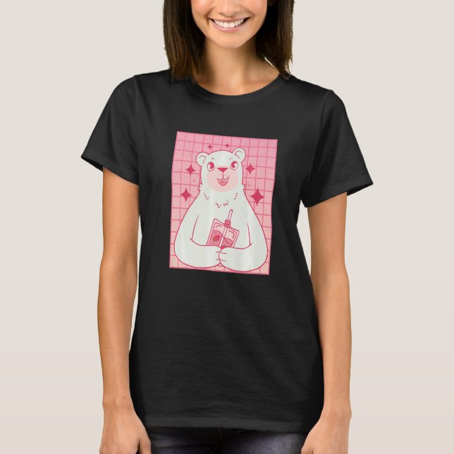 Camiseta Bear Drinking Strawberry Milk (Anverso)