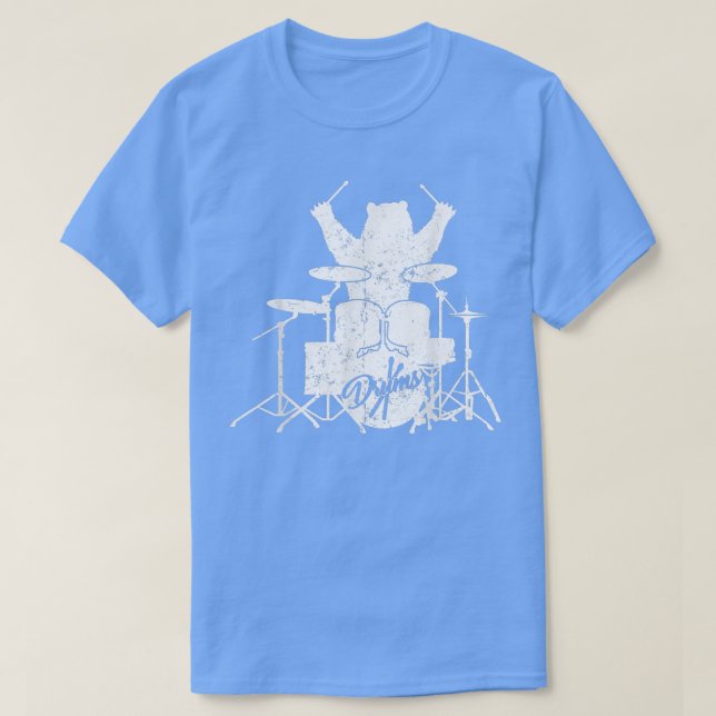 Camiseta Bear Drummer Drumstick Rock Band (Diseño del anverso)