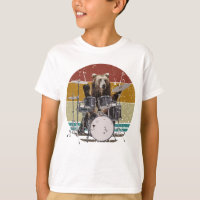 Bear Drummer Jugando Drums Boy T-Shirt