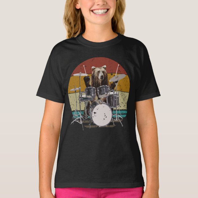 Camiseta Bear Drummer Tambores Chica T-Shirt (Anverso)