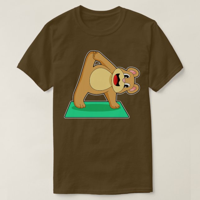 Camiseta Bear En El Fitness Del Yoga (Diseño del anverso)