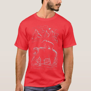 Camiseta Bear Family Mountains River Nature Bears 