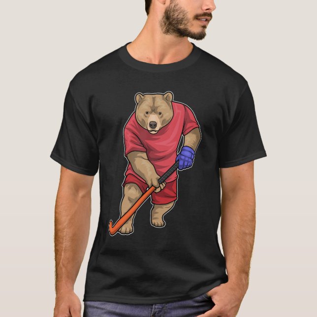 Camiseta Bear Field hockey Field hockey stick Sports (Anverso)