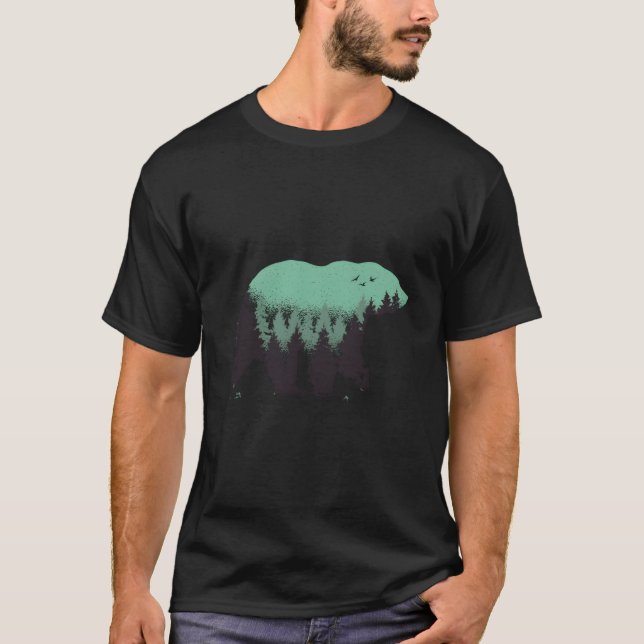 Camiseta Bear Forest Nature Grizzly Hiking Outdoor Hunting (Anverso)