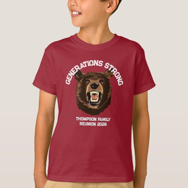 Camiseta Bear “Generations Strong” Custom Family Reunion (Anverso)
