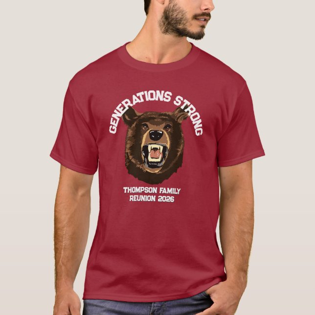 Camiseta Bear “Generations Strong” Custom Family Reunion  (Anverso)