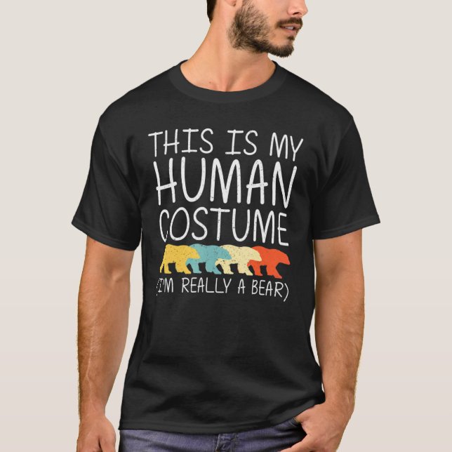 Camiseta Bear Halloween Human Costume Mammal Animal Easy Di (Anverso)