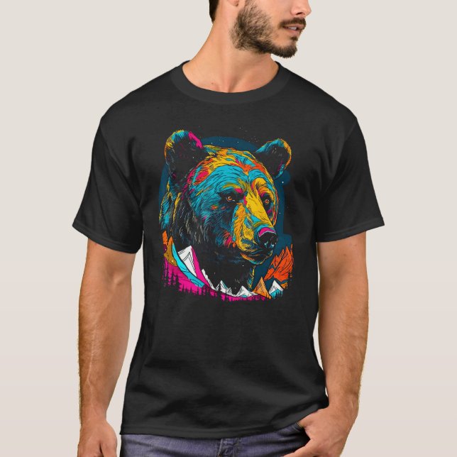 Camiseta Bear Heart Soul Mountain Hiking Camping (Anverso)