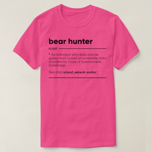 Camiseta Bear Hunter Funny 242  (Diseño del anverso)