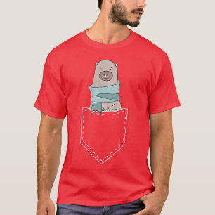 Camiseta Bear in Pocket Tee Funny Kawaii Anime Bear Lover C