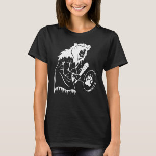 Camiseta Bear indígena Headdress Hand Drummer Southwest