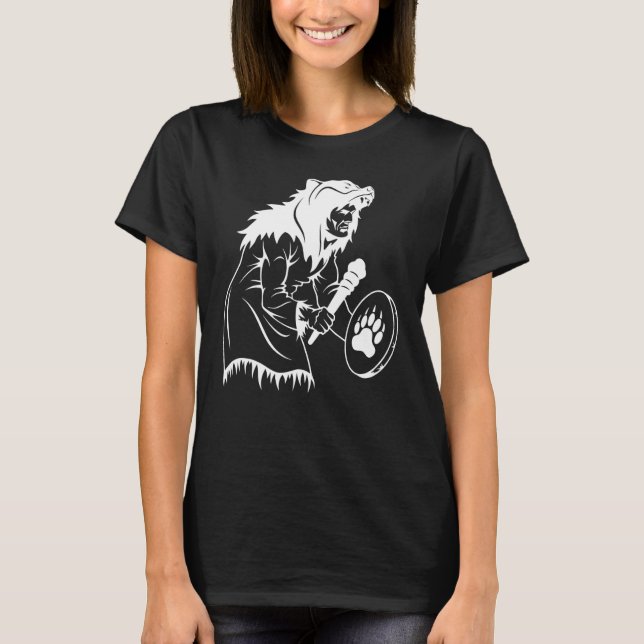 Camiseta Bear indígena Headdress Hand Drummer Southwest (Anverso)