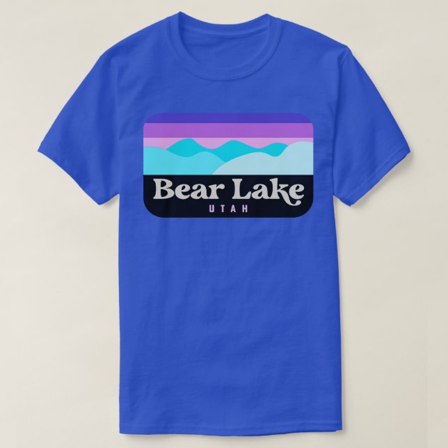 Camiseta Bear Lake Utah Camping Insignia Retro TShirt (Diseño del anverso)