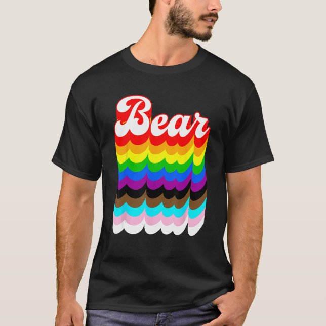 Camiseta Bear LGBTQ pride rainbow (Anverso)