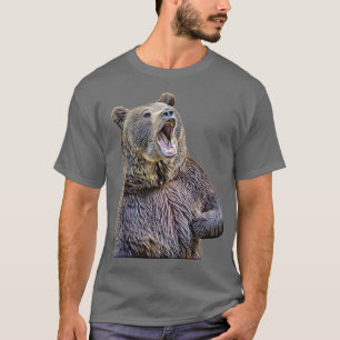 Camiseta Bear Lover Diseño Oso Marrón Subpintura Grizzly