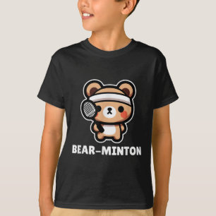 Camiseta Bear minton Cute Kawaii Personalizado Bear Cub Bad