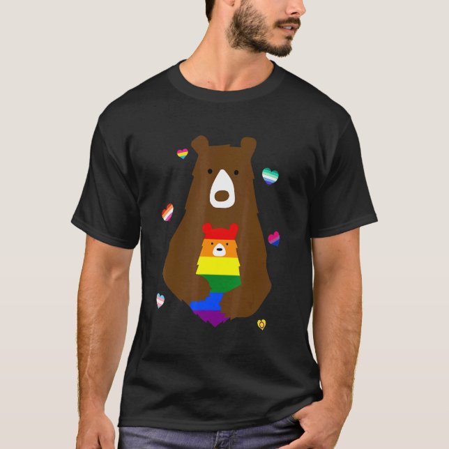 Camiseta Bear Mom Lgbt Lesbian Gay Bi Transgender Prige Acc (Anverso)