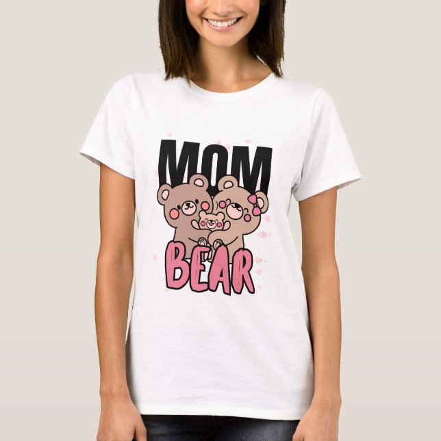 Camiseta bear-mom Shirt Cute Graphic Design (Anverso)