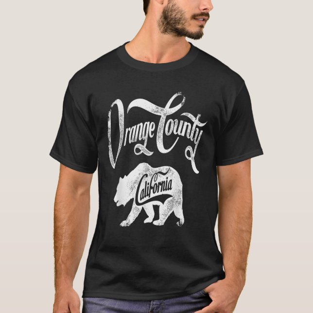 Camiseta Bear Naranja County California Vintage Retro (Anverso)