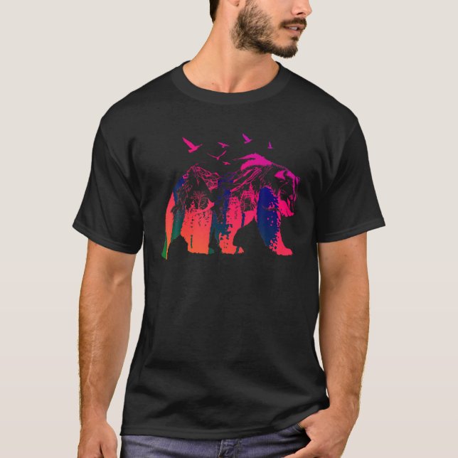Camiseta Bear Nature Montañas al aire libre Bosques Árboles (Anverso)