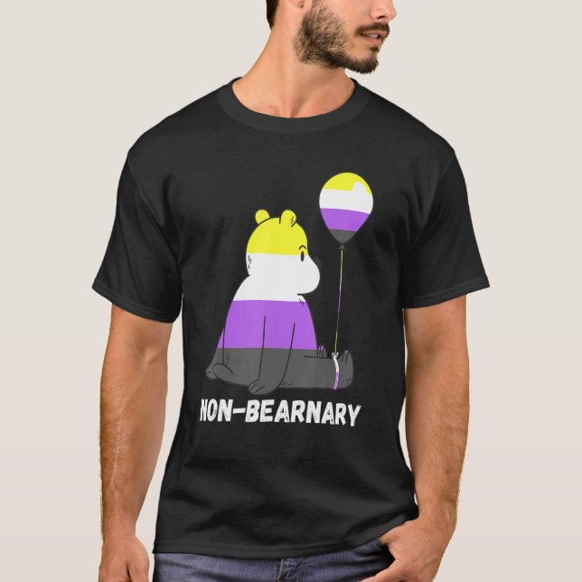 Camiseta Bear No binario Ballon Lgbtq Bandera No Bina (Anverso)