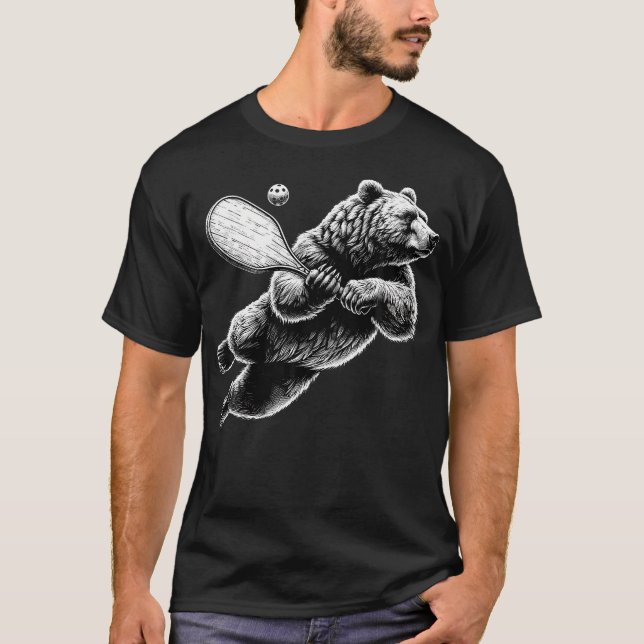Camiseta Bear Playing Pickleball For Pickle Ball Player (Anverso)