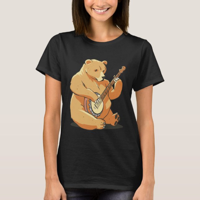 Camiseta Bear plays guitar with instrument for bear friends (Anverso)