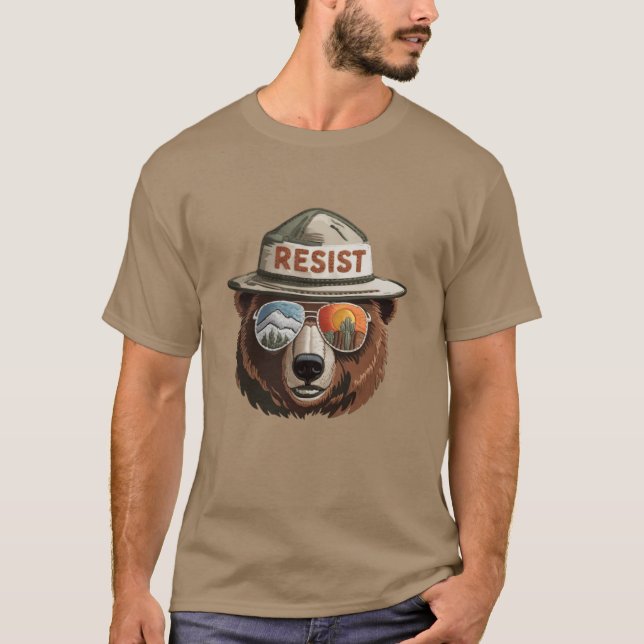 Camiseta Bear Resist Protect Our National Parks Save the en (Anverso)