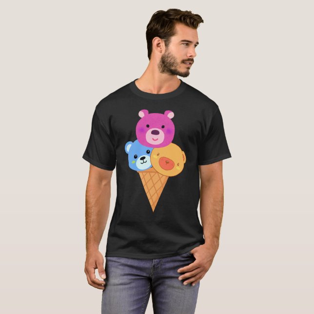 Camiseta Bear Scoop Ice Cream Cone (Anverso completo)