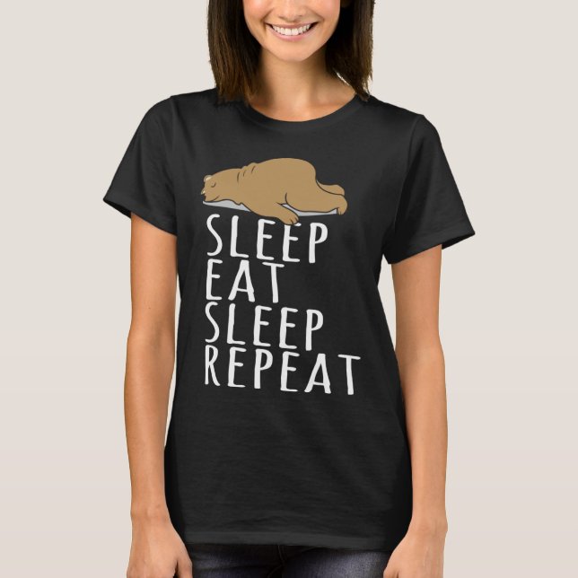 Camiseta Bear Sleep Eat Repeat Slogan Nightdress (Anverso)