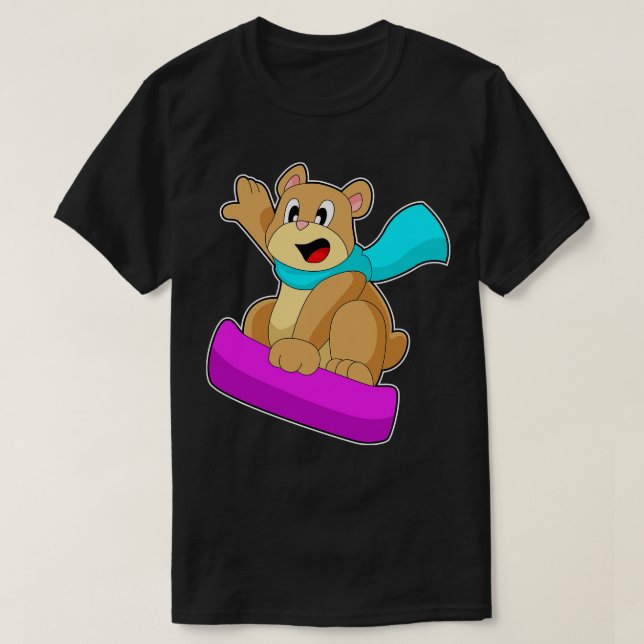 Camiseta Bear Snowboard Deportes de invierno (Diseño del anverso)