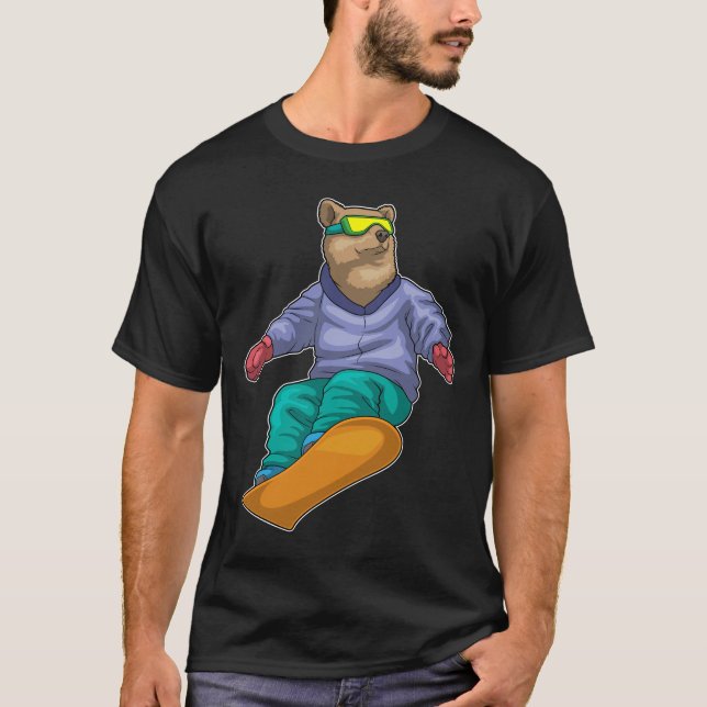 Camiseta Bear Snowboard Deportes de invierno (Anverso)