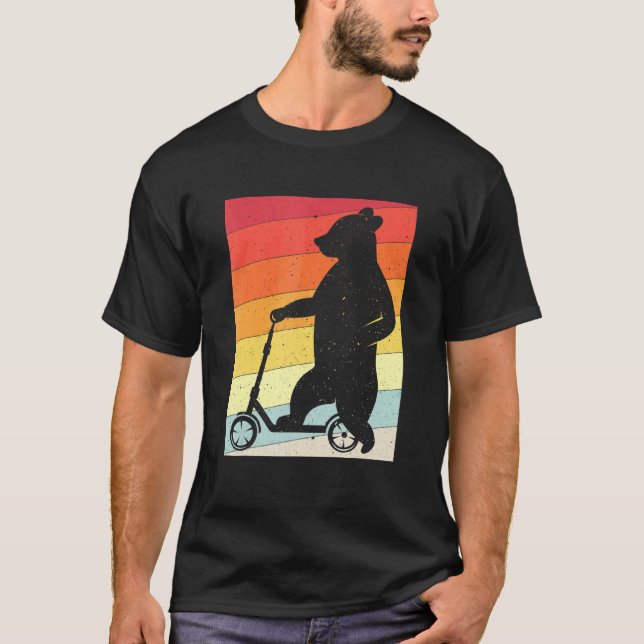 Camiseta Bear Stunt Kick Scooter Kick Scooter Skoter Retro (Anverso)