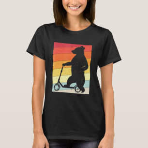Camiseta Bear Stunt Kick Scooter Kick Scooter Skoter Retro