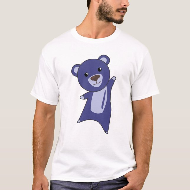 Camiseta Bear Teddy Bear Little Bear Blue Funny (Anverso)